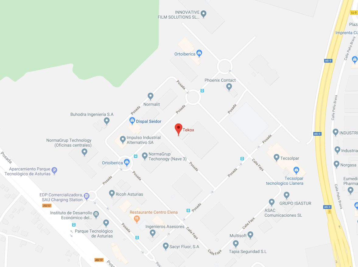 Mapa de ubicación de la sede de Tekox