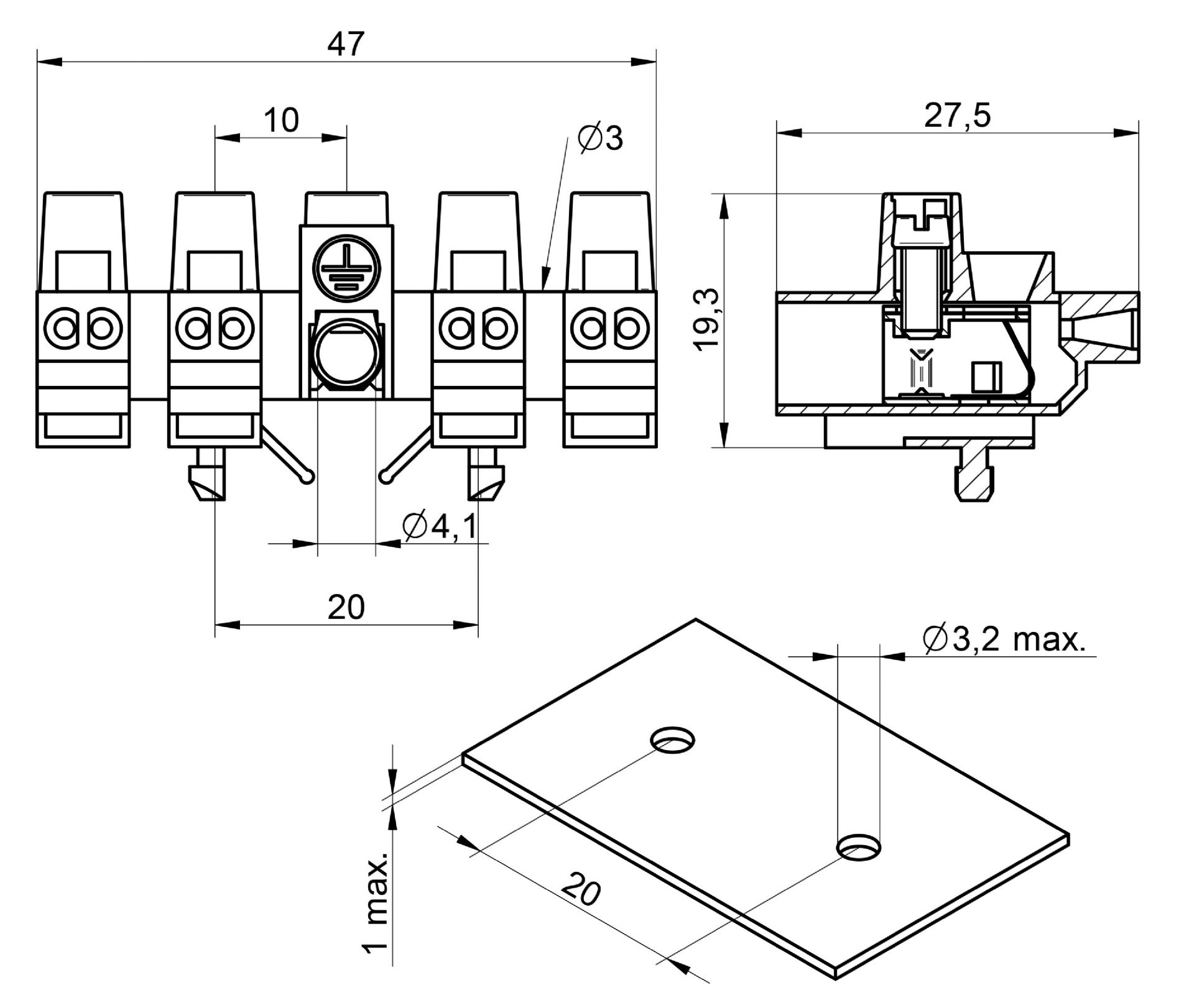 Venta/distribucin/mayorista Regleta de Conexin Mixta 2104 A