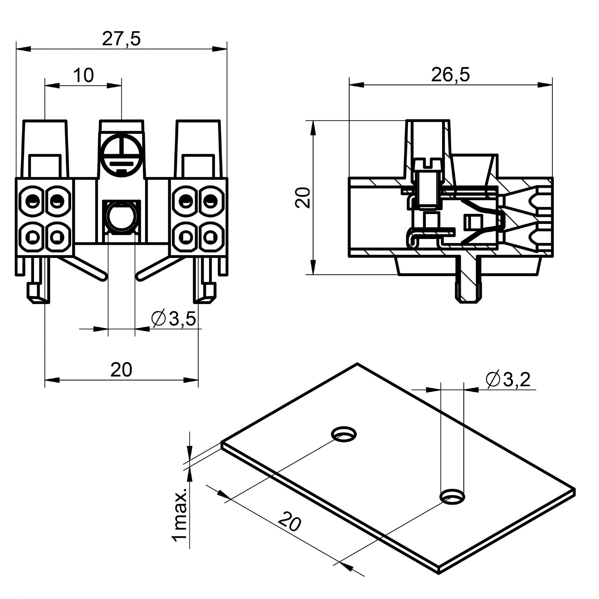 Venta/distribucin/mayorista Regleta de Conexin Mixta 2202