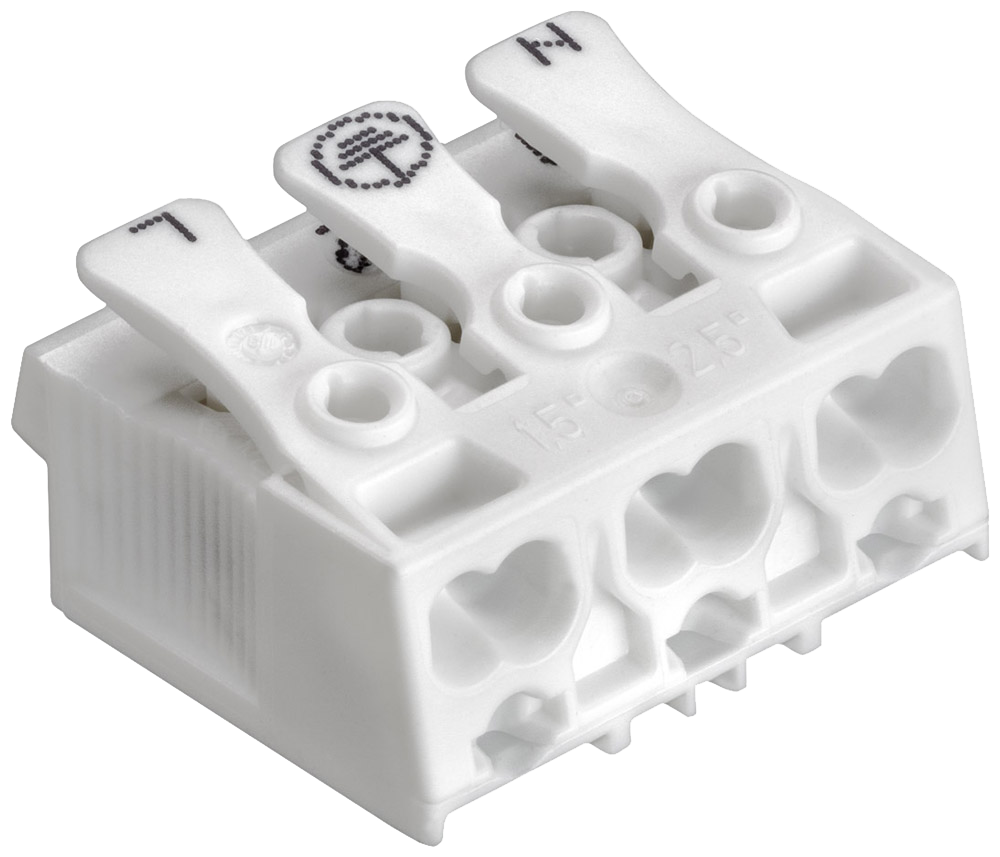 Venta/distribuidor/mayorista Conectores sin tornillos para el cableado interior de equipos de iluminacin y elctricos. Conexin rpida para equipos 3100