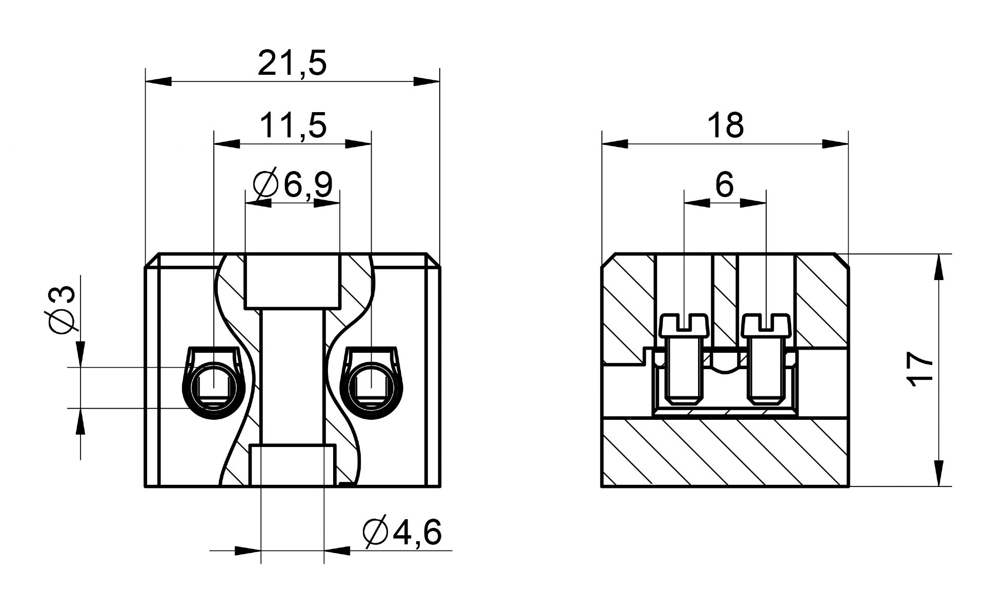 Venta/distribucin/mayoristaRegletas con aislante cermico para realizar conexiones elctricas con conductores de cobre en instalaciones y/o aparatos con temperatura de trabajo elevadas B4-2E