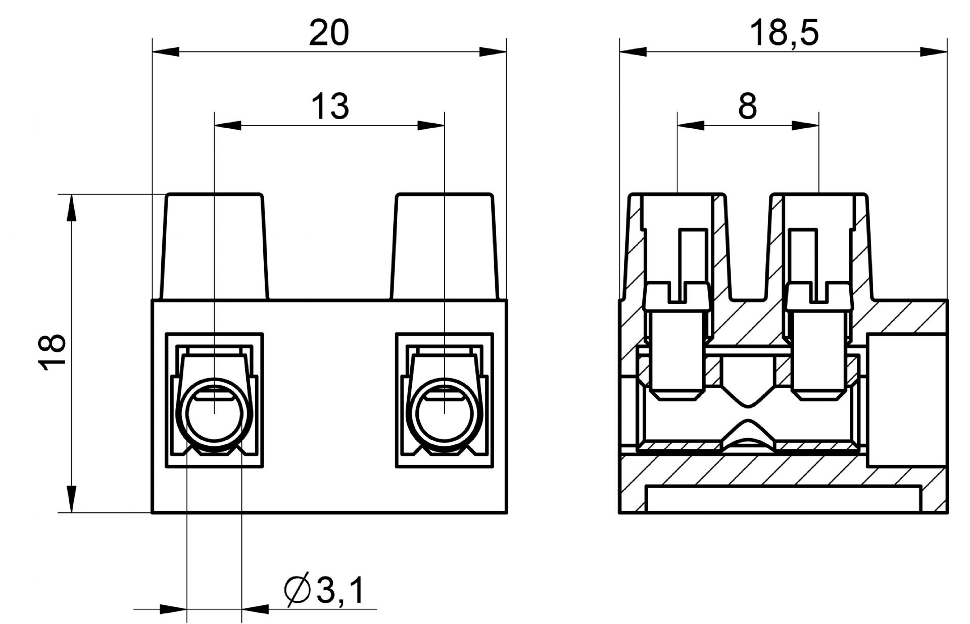 Venta/distribuidor/mayorista Conectores para sistemas portalmparas o portatubos. Montaje de iluminacin interior. Bloque F6-C