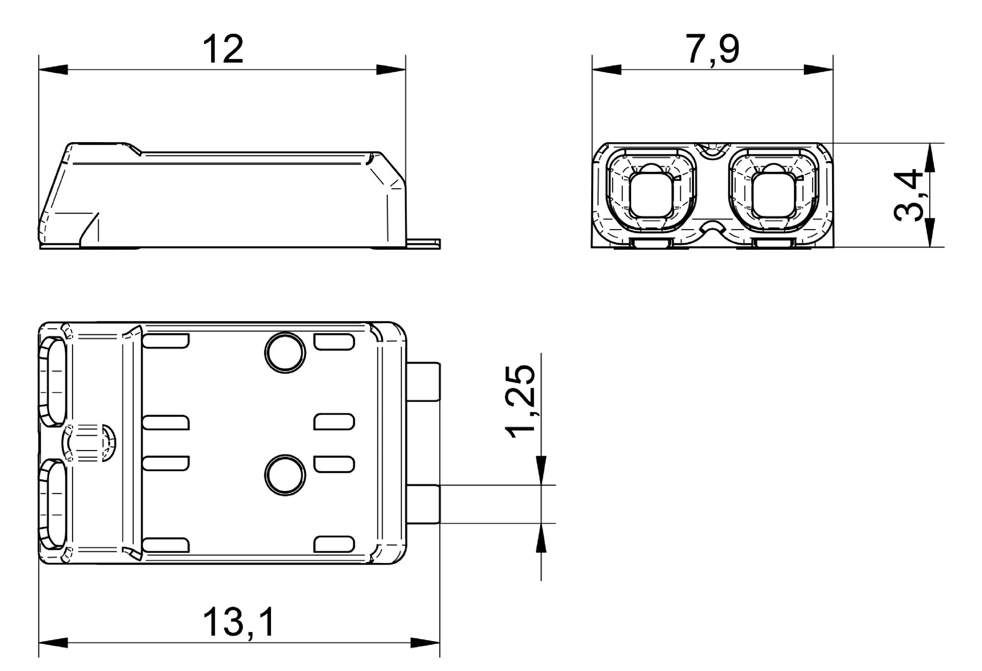 Venta/distribuidor/mayorista Conector SMD de conexin rpida. Vlido para cables desde 0.2 mm hasta 0.75 mm rgidos o flexibles, fcilmente extrables. SMD 2P