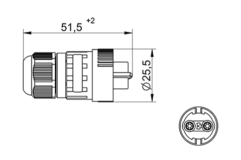 Venta/distribuidor/mayorista Conector Areo hembra para montaje sobre conector en panel macho IP68 2 Polos