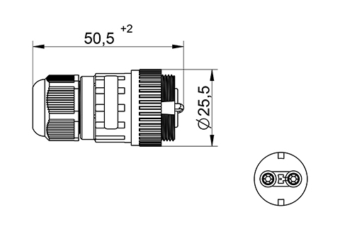 Venta/distribuidor/mayorista Conector Areo hembra IP68 2 Polos