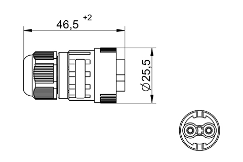 Venta/distribuidor/mayorista Conector Areo macho IP68 2 Polos