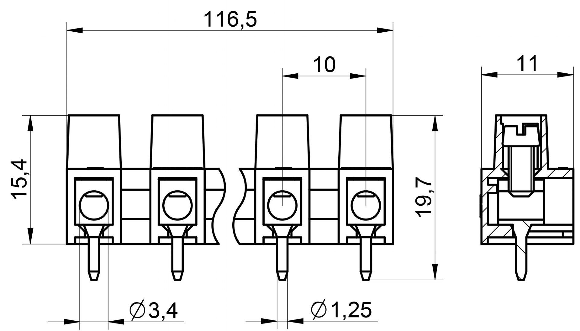Venta/distribuidor/mayorista de conectores de tornillo para uso en placas de circuito impreso. TK5000 V4,5